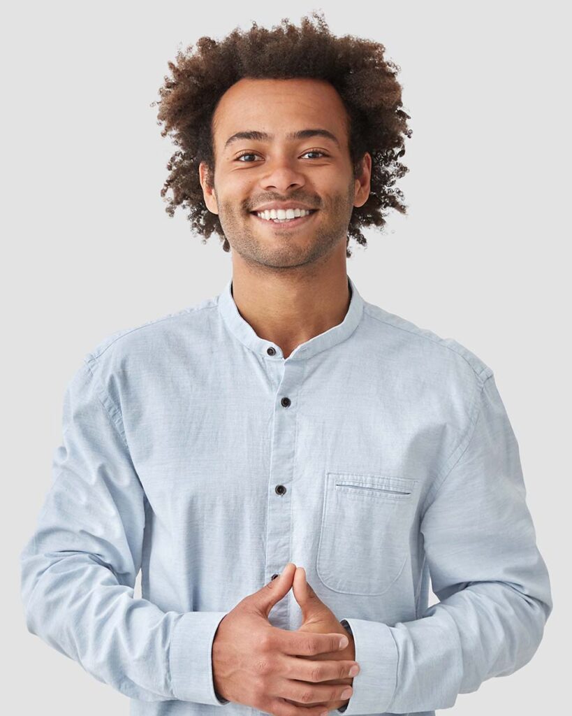 attractive mixed race male with positive smile sh MXVQMB6