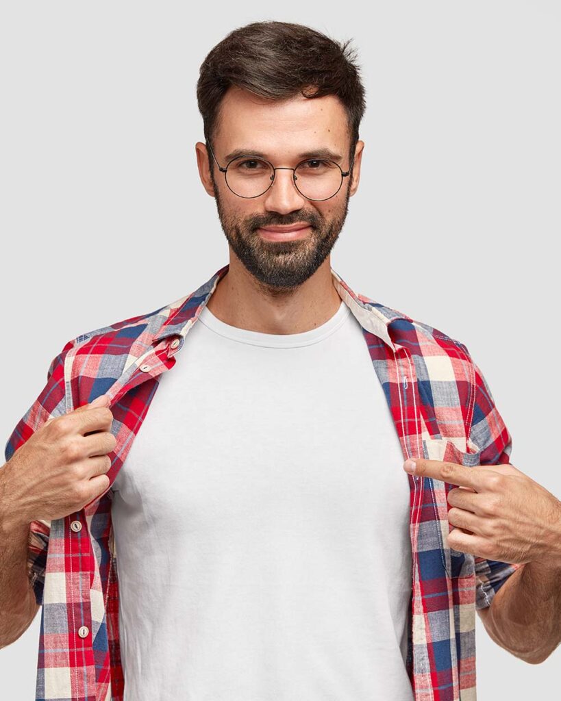 portrait of attractive young male with cheerful ex 2JCXEN9